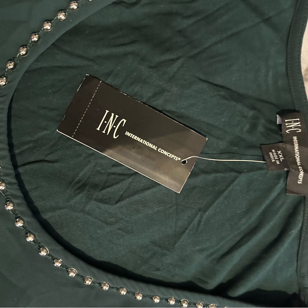 INC Teal Top with Silver Accents